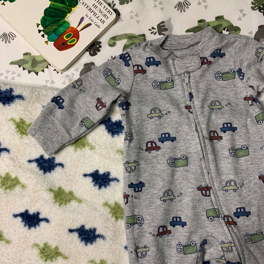 3M Gray Cars Carters 2 Way Sleep & Play Pajama